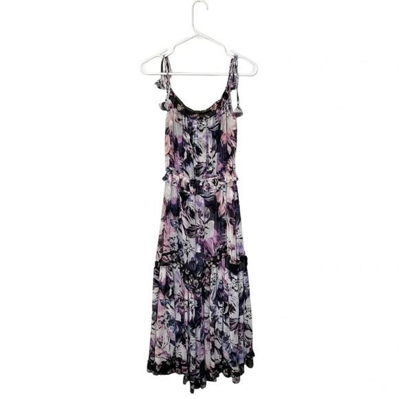 Misa Los Angeles Nati Midi Dress In Purple Floral Size Small Retail $395 - Picture 3 of 10